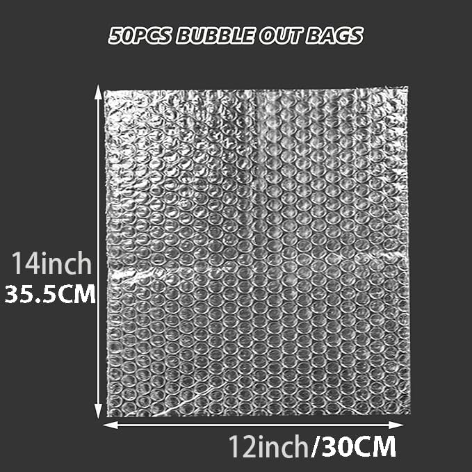 XHMAXE 50Pcs Bubble Bag, 12”x14” Bubble Pouches wrap for Shipping, Double Wall Bubble Cushioning for Packing, Moving and Storage Fragile China Dishes Electronic Item… - Image 2